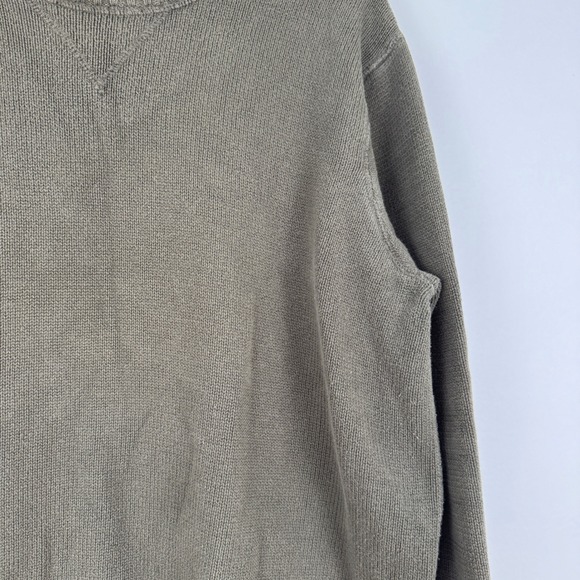 Eddie Bauer Seattle USA Mens L Cotton Crew Neck Sweater Olive‎ Green Classic - Picture 9 of 11